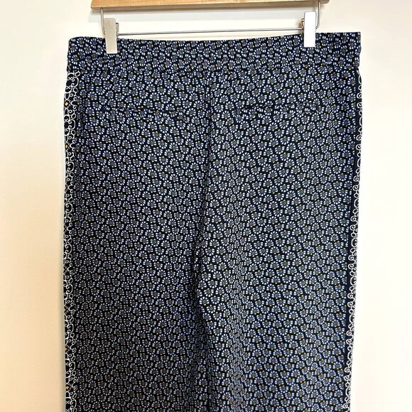Ann Taylor LOFT Womens Pants Size Medium Elastic-waist Blue Yellow Casual Spring - Picture 11 of 13